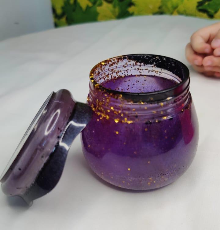 Glitter Glow Resin Honey Jar