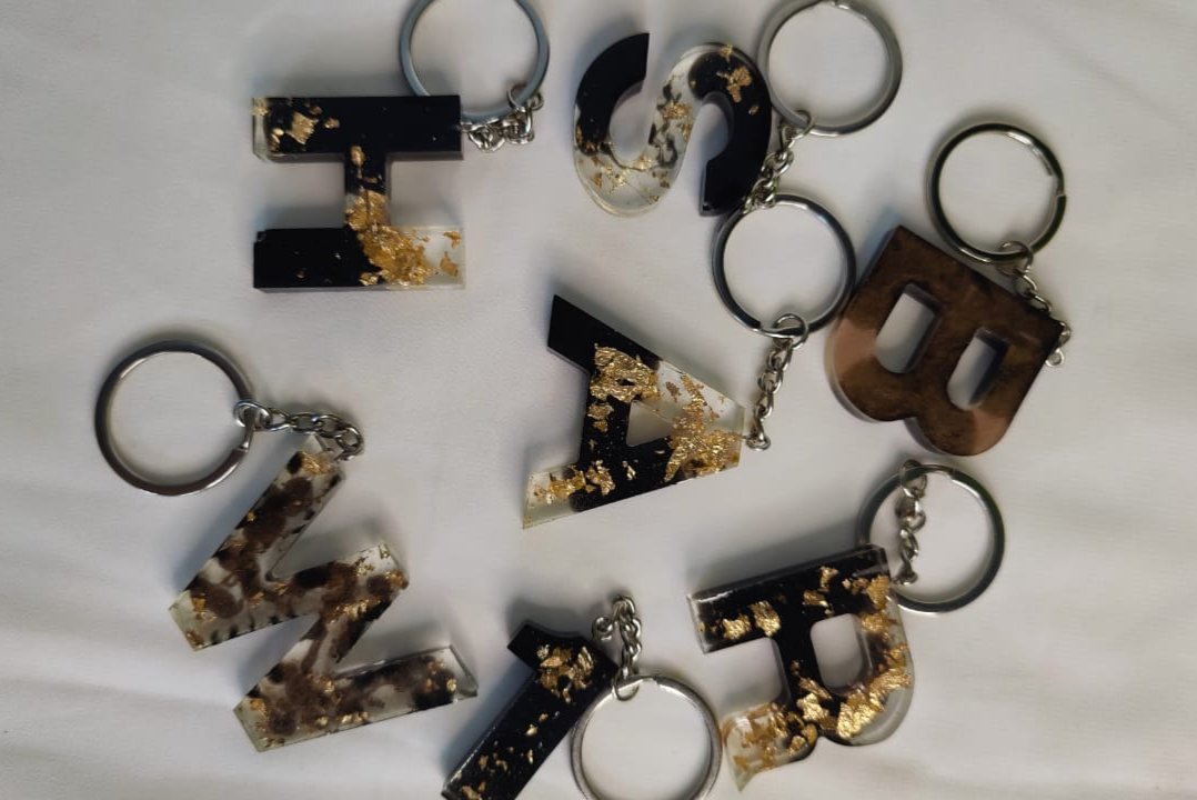 Resin Alphabet Key Chains
