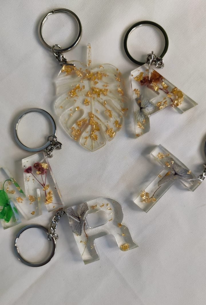 Resin Alphabet Key Chains