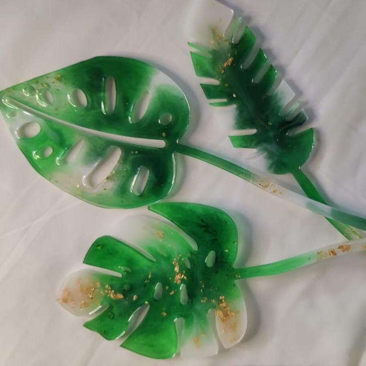Tropical Monstera Resin Decor
