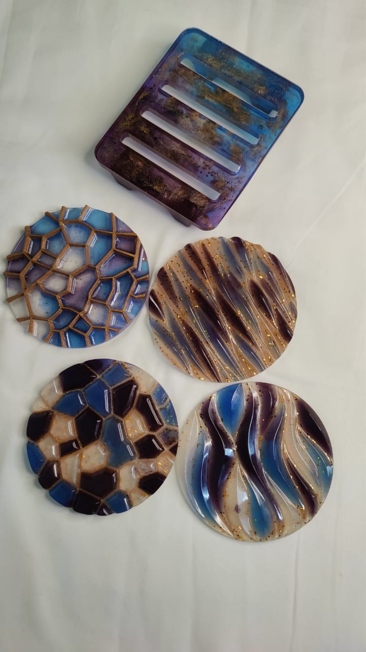 Azure Luxe Coaster Set