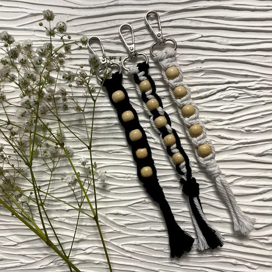 Macramé BeadCharm Keychains